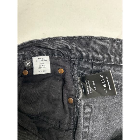 GRLFRND X Revolve Cassidy Frayed Mid-rise Straight-leg Jeans In Black. Size 26 - Picture 5 of 7